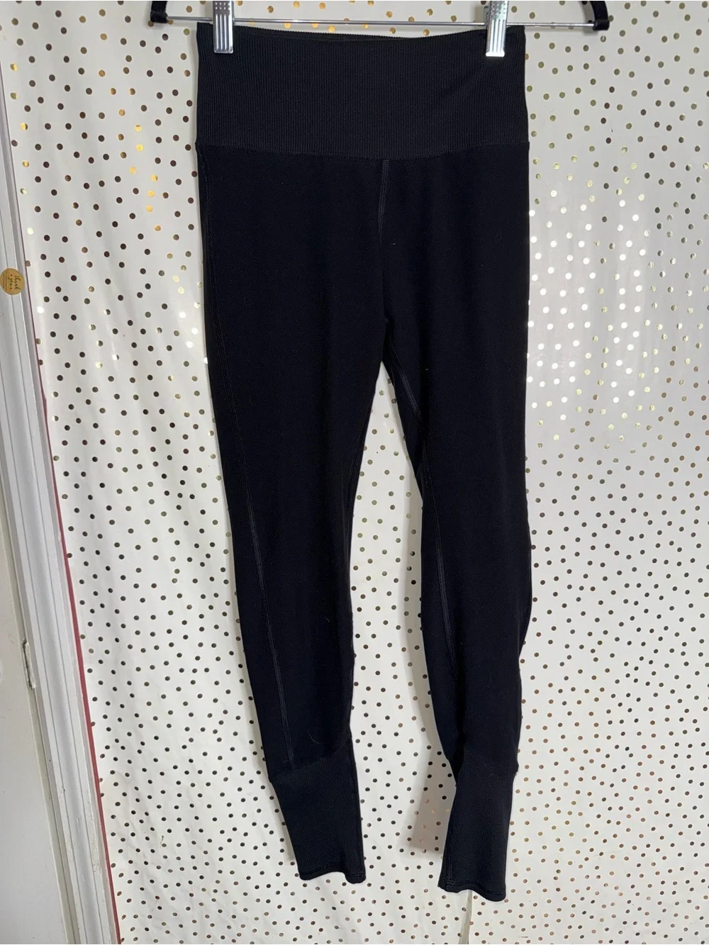 Alo Yoga Black High-Waist Ribbed Leggings